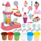 OTONOPI Dough Age 3+ Play Set Kitchen Creations Color Dough Ice Cream Maker Machine Modeling Dough Art and Crafts Food Pretend Play Toys for Kids with Dough and Mold Pack of 29pcs
