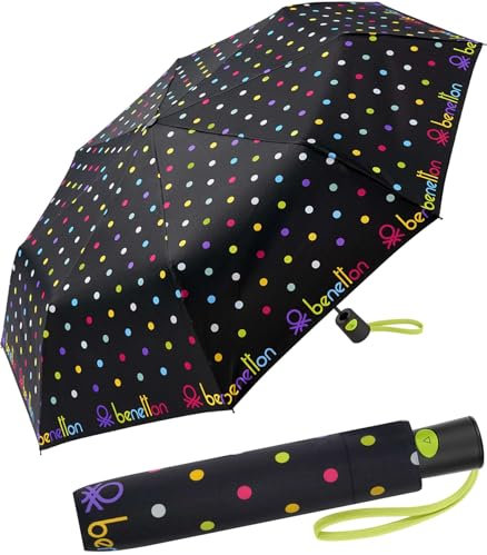 Benetton Taschenschirm Mini Automatik Signature Dot - Black