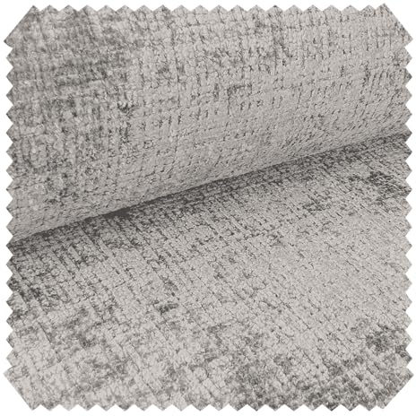 novely® CRETA Glänzender Chenille-Polsterstoff, Robuster Möbelstoff, Schwer Entzündbarer Bezugsstoff, Pflegeleichte Meterware 1lfm | Farbe: 81 Hellgrau