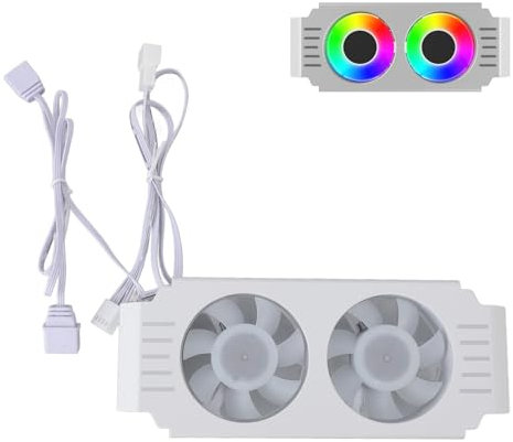Refroidisseur de Mémoire, Radiateur RAM Dissipateur de Chaleur PWM Double Ventilateur, DDR DDR2 DDR3 DDR4 DDR5,5 V 3 Broches ARGB, pour PC de Jeu (WHITE)