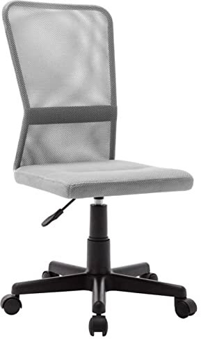 ShGaxin Chaise de bureau, chaise ergonomique, chaise d'ordinateur, chaise de bureau, chaise de bureau, en tissu maille gris, 44 x 52 x 100 cm