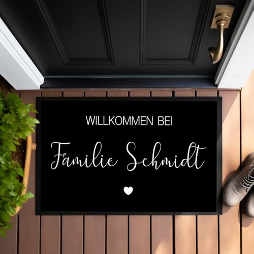 Manufaktur Liebevoll Fußmatte Personalisiert Namen Fussmatte Schmutzfangmatte Teppich Geschenk Familie Hochzeit Familie Geschenk Einzug Umzug Name (Familie Schmidt)