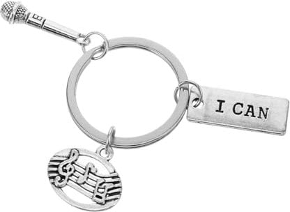 SAFIGLE Microphone Keyring Music Themed Keychain Singing Present Keychain Pendant Music Note Pendant