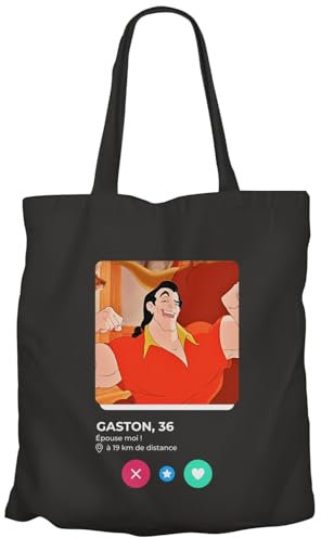 Fabulous Einkaufstasche aus Segeltuch – Gaston Die Schöne und das Biest, soziales Netzwerk, Schwarz , Einheitsgröße