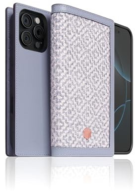SLG D5 Edition British Fabric Wallet Case für iPhone 16 Pro – [2-in-1] handgefertigter, abnehmbarer Tagebuchstil mit magnetischer MagSafe-Rückseite, Geschenkbox inklusive (Aschblau)