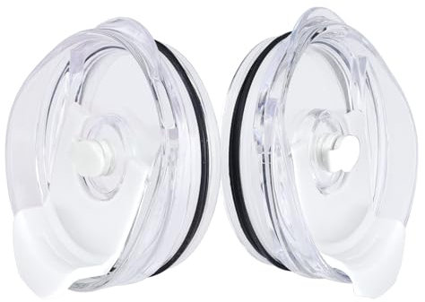 2 Pack Replacement Lids for 40 oz Tumblers, Dustproof Spillproof Lids for Tumbler，Compatible with 40 oz YETI, Ozark Trail, Style，and More Coffee Mugs，(White)