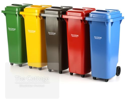 HOME'S FRIEND 4pack Bin Numbers for Wheelie Bins,Personalised Bin Stickers,Weatherproof Vinyl Dustbin Number Stickers,Custom Dustbin Labels with House Number Street Name