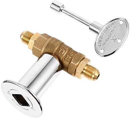 Sosoport 1set Valvola Chiusura Gas per con Chiave Rubinetto Gas Rame per Controllo Facile del Accessorio per Focolari e da