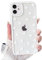 NITITOP Compatible with iPhone 12 Mini Case Cute Clear White Love Heart Pattern for Girls Women Soft TPU Transparent Colourful Frame Full Camera Lens Shockproof Protective Cover - White