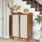 Warmiehomy Bamboo Shoe Cabinet With Doors for Hallway, Freestanding 6-Tiers Shoe Storage Cabinet, Brown