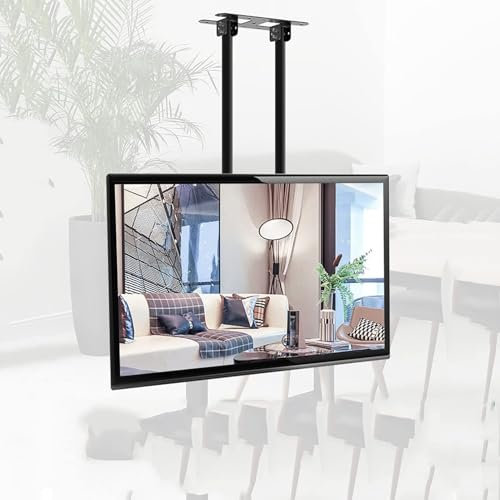 LGHLZGVF TV-Halterung - Deckenhalterung, passend für 55-100 Zoll große LED-Flachbildschirme, 3°/-20° Winkeleinstellung, TV-Halterung zum Aufhängen an Einer Stange