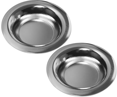 2PCS Wax Warmer Replacement Dish, 3.4x0.7 Inch Iron Candle Warmer Plate, Flat Bottom Glass Oil Burner for Electric Lamps Oil and Tart Warmers, Candle Plate