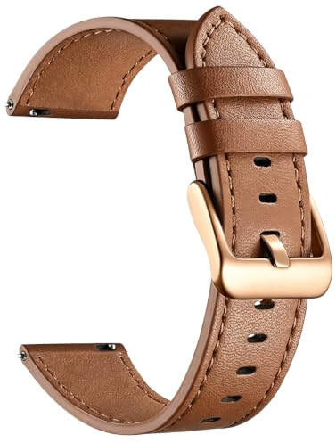 Sundara 18mm 19mm 20mm 22mm Leder Uhrenarmband kompatibel mit Garmin/ID205L/Galaxy/Huawei/Amazfit/Coros Uhren Unisex Uhrenarmband