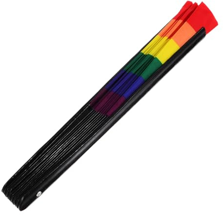 Hohopeti Regenbogen Faltfächer aus Bambus, Faltbar, Leicht und Tragbar