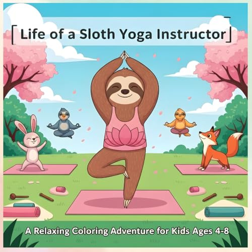 Life of a Sloth Yoga Instructor: A Relaxing Coloring Adventure for Kids: Animal Jobs Coloring Book with Sloth Yoga Poses, Relaxing Woodland ... Coloring Book - Career Theme Book Series)
