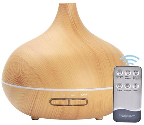 gesundpur Ultraschall Luftbefeuchter mit Fernbedienung Aromadiffusor, 7 farbiges LED Licht, geeignet für Schlafzimmer, Büro & Spa