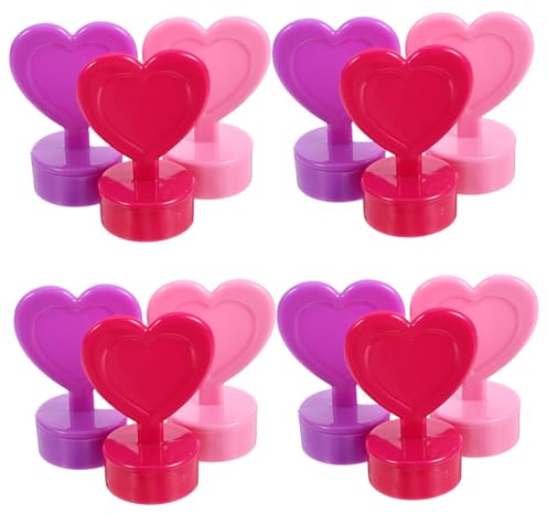 Veemoon 12 Stück Teiliges Stempelset Kunststoff Herzen in Farben Stempel für DIY Journaling Basteln Partygeschenke Klassenzimmer Belohnungen Sicher und Vielseitig