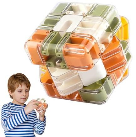3D Labyrinth Kugel Komplexes Puzzle Mit Rollenden Kugeln, Großer Labyrinth 3D Puzzle Würfel, Zauberwürfel Spielzeug Interaktives, praktisches Gehirntrainingsspielzeug zum Stressabbau (6.9CM)