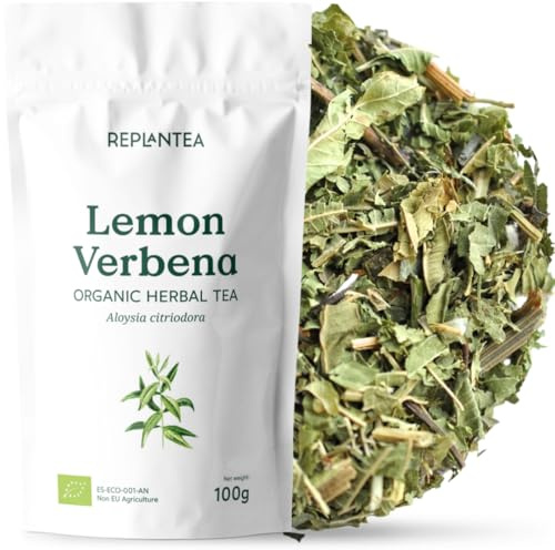 REPLANTEA Infusión de Hierba Luisa Ecológica 100g | Hojas Cortadas para Infusion | Té Digestivo y Relajante | Aroma Intenso a Limón | Aloysia Citriodora a Granel