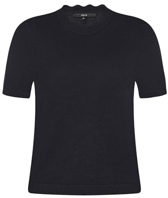 zero Damen Kurzarmpullover mit Wellensaum