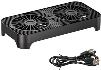 TFAOYS 29x14cm High Airflows Cooling Base for Electronic Devices Double USB Powered Silents Operations Powered Cooling Stand Laptop Coolers Power Silents Fan Router Coolers