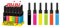 Clipper No 34, Shiny 2 Mini Tubos de Color Neón, minicoleccion, Pack de 6 Encendedores
