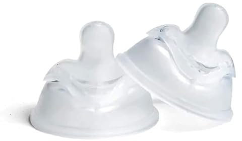 Herobility Double Anti-Colic Silicone Nipples, Baby Bottle Teats, Breast Like Shaped Nipples - Fits Herobility's Baby Bottles & Eco Baby Bottles | Pack of 2 (Large Size)