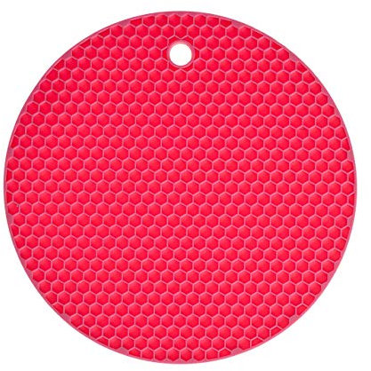 Wabenuntersetzer rund | Premium-Silikon & BPA frei| Hitzebeständig | Spülmaschinenfest | 18cm | Farbe: pink