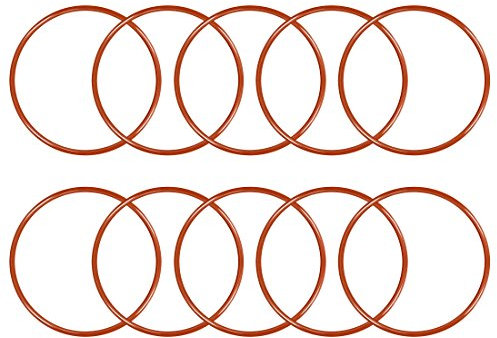 sourcing map 10pcs Silikon O-Ring 52mmx48mmx2mm VMQ Dichtring Dichtungsring Dichtung rot DE de