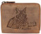 Greenburry Damen Geldbörse Braun 13x10x3cm mit Motiv Einer Maine Coon Katze