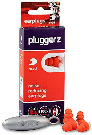 Pluggerz Earplugs Road - 2 Pairs (S/M M/L) - Soft & Comfortable - Filtered - 23 dB - Wind/Noise - Motorbike & Convertible Driving