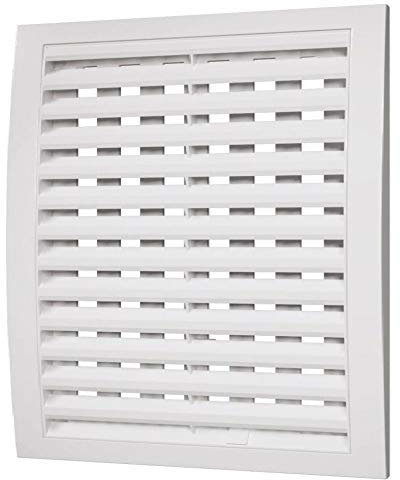 Blanc Aération Grille Avec Volet Fermeture Et Ouvert Conduit Ventilation Housse - 250mm x 250mm