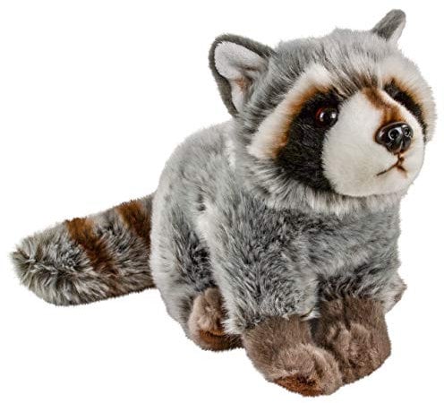Teddys Rothenburg Kuscheltier Waschbär grau 40 cm (mit Schwanz) Stoffiere Waschbären aus Plüsch