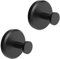 HOME SO Lot de 2 crochets à ventouse pour douche, salle de bain, cuisine, porte en verre, miroir, carrelage – luffa, serviette, manteau, peignoir de bain pour accrocher jusqu'à 6,8 kg – Étanche, noir