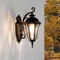 Easylight XL Aussen Wandleuchte FLORENZ rustikal antik H:45cm aus Aluguss & Glas in Schwarz-Kupfer IP44 Spritzwasser geschützt Außenlampe Hof Garten Wandlampe