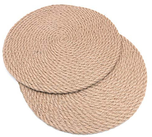 Shiwaki 12 Pouces Coussinets isolants en rotin, sous-Verres en rotin tissé à la Main - Assiettes et Plats de Base de Tasse Support de Pot de Coussinets Chauds isolés