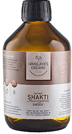 Himalaya´s Dreams Mundspülung, Mundziehöl inkl Zubehör [kontrollierte Naturkosmetik] 300ml, Das Ayurveda Ritual dient der Zahnpflege, dem Zahnbleaching, Mundgeruch bekämpfen