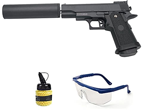 Pistolet Galaxy G10A Metal (Ressort) | Pistolet Airsoft (Billes en Plastique 6 mm) + Lunettes + Flacon de munitions [Puissance : 0,29 Joules]