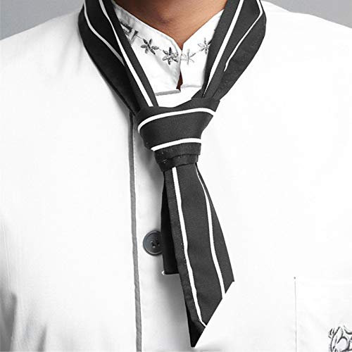 Uxsiya Einfach zu bedienender Chef Fliege Schal Zubehör Schal Küche Kochen Koch Halstuch für Herren für Damen(Black and White)