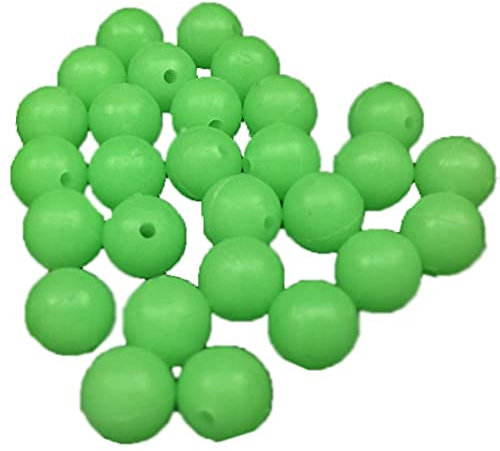 TOSSPER 200 Stücke Leuchtende Angeln Perlen Weiche Gummi Schwimmende Fluoreszierende Grüne Angeln Perlen Diamdurchmesser 6mm
