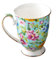Tasse à Thé en Porcelaine Tasses De Petit Déjeuner Moderne, Tasse à Vintage Motif Floral Café en Céramique avec Anse pour Cadeau, Hôtels, Ménage (Style C)