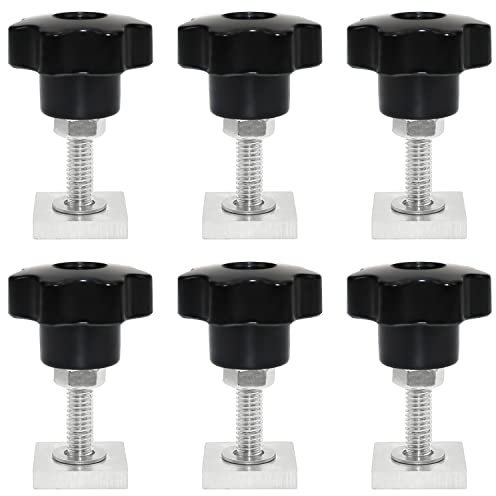 T-nut Adapter Nutensteine M6x35mm Nutsteine Dachträger Dachbox mit Muttern Sterngriffmutter und Unterlegscheiben für Dachbox Relingträger Kompatibel zu Thule (6er Set 20 x 20mm)