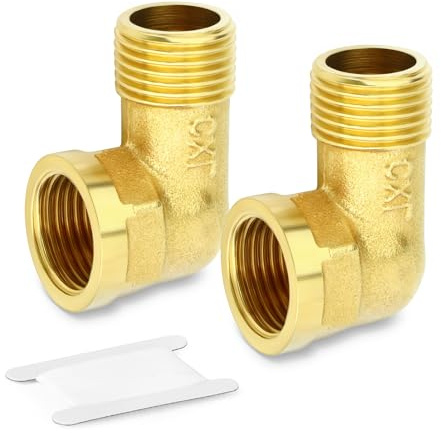 ERGAOBOY 2 Pièces Raccord Coude 90 Laiton 1/2 BSP Male and Femelle | Raccord coude 90 degres laiton massif, Filetage male vers femelle BSP, Etanche, Pour eau air gaz huile