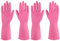 Rubber gloves 4 Pairs for Kitchen dishwashing,Cleaning gloves for household Reuseable.(XL,Pink)