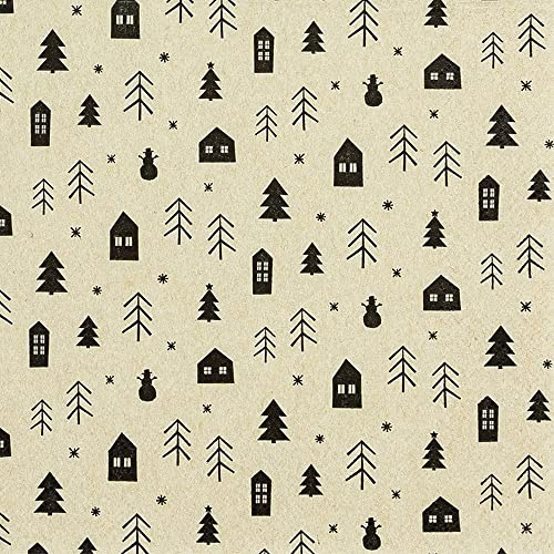 20 Servietten Eco Line nachhaltig aus 100% Recycling-Papier H?user und B?ume | Weihnachten | Wald | Natur | Tischdeko 33x33cm
