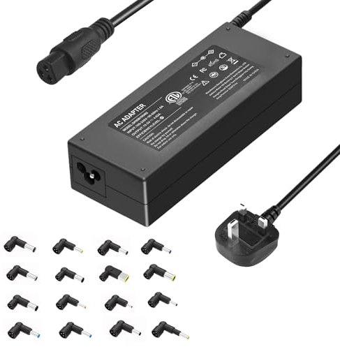 90W universal Laptop Charger replacement for Dell HP Lenovo ASUS Acer Toshiba Chromebook IdeaPad Vivobook Inspiron Elitebook with 16 Tips