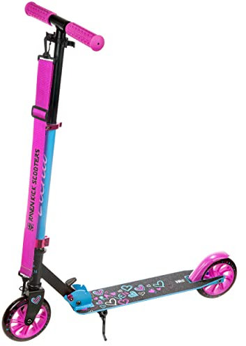 RAVEN Scooter Roller Tretroller Kickscooter für Kinder |klappbar | höhenverstellbar | Tragegurt (Elena Black ohne Handbremse, 145mm)