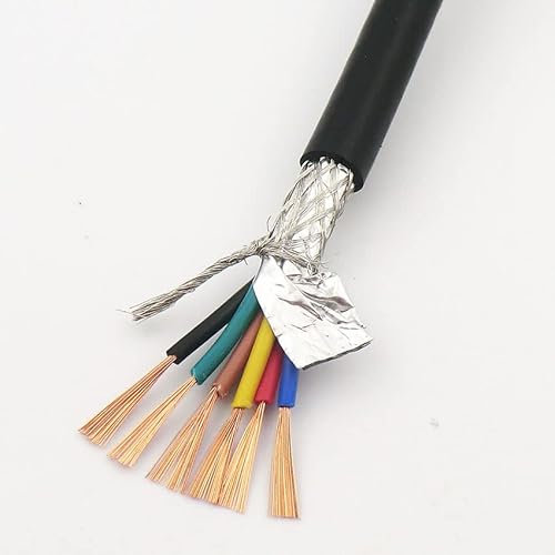 Générique X-BAOFU Câble de Gaine de Fil blindé 6, 8 Noyau 0,75mm² avec Fil de Commande de Signal de Signal de cuivre à Double Bouclier à oxygène Pur Rvvp (Couleur : 5m, Taille : 6-Core 0.75mm2)