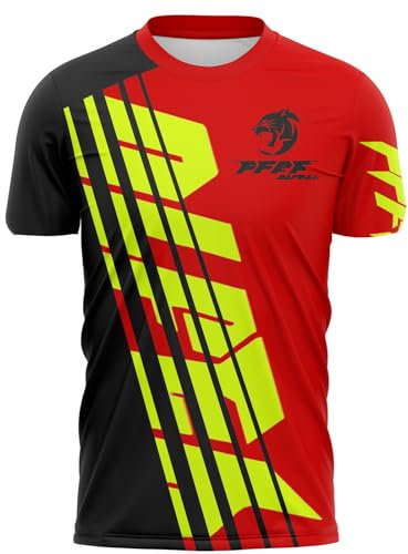 MTB Trikot,Herren Radtrikot Fahrradtrikot Kurze, Motocross | MX MTB Mountainbike,Shirt Downhill Fahrrad Jersey Schnelltrocknend (Rot,L)