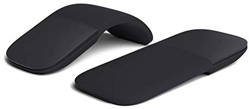 Lazmin112 Souris Tactile Arc Ergonomique sans Fil Pliable, Mini Souris Optique Portable Mince et Confortable,4.0 pour Ordinateur Portable, Tablette (Black)